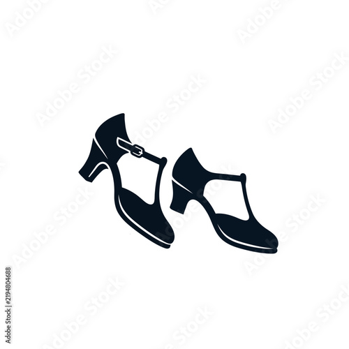 Elegant Black TStrap Dance Shoes.