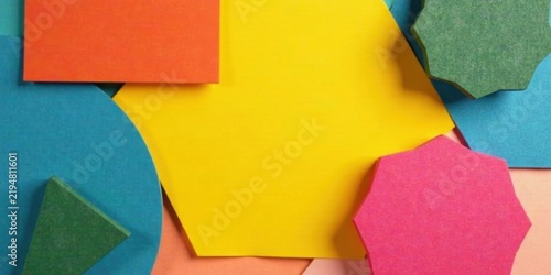 Abstract Colorful Shapes Composition Vivid Geometric Forms and Textural Surfaces
