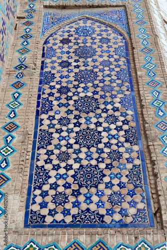 Принти на полотні Geometric mosaic tilework panel on the Bibi-Khanym Mosque in Samarkand, Uzbekistan