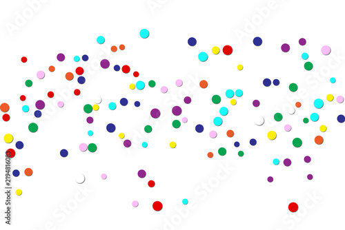Colorful confetti isolated on transparent background
