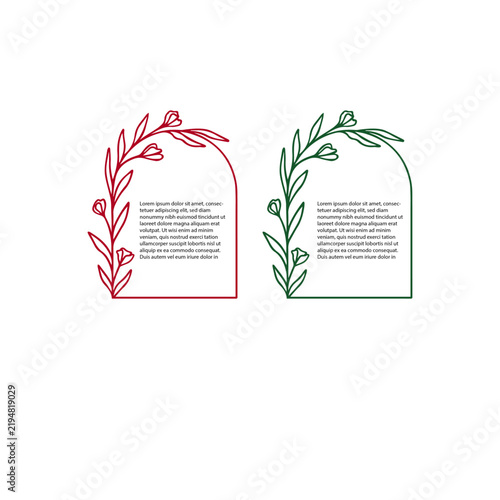Minimal Leaf Border Infographic Templates