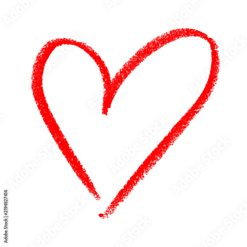 Hand-drawn red marker style heart shape symbol
