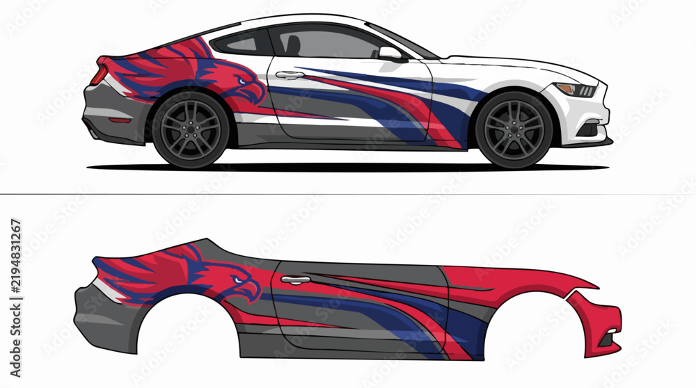 Fototapeta premium Car with Carolina Panthers Team Design