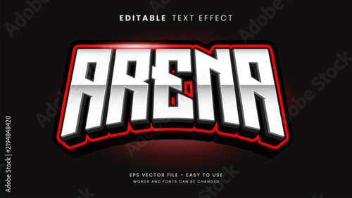 Arena sport game 3d editable text effect