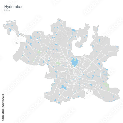 Detailed Map of Hyderabad City, India - Urban Planning and Geographic Overview