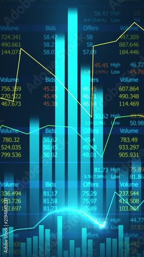 Financial market data showing stock charts and graphs