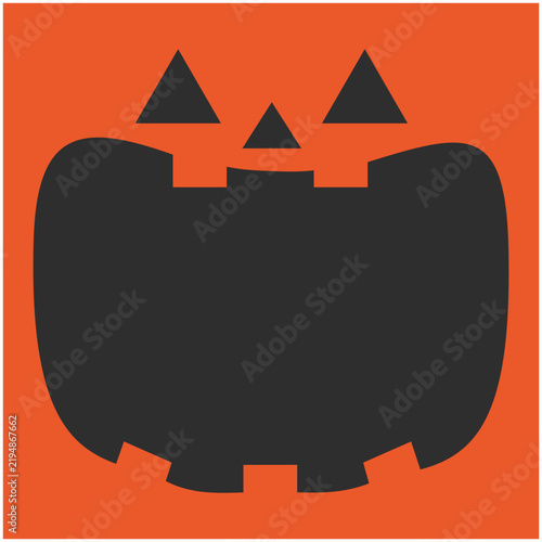 かわいいハロウィンのかぼちゃのベクターフレームイラスト素材【文字なし】【スクエア】