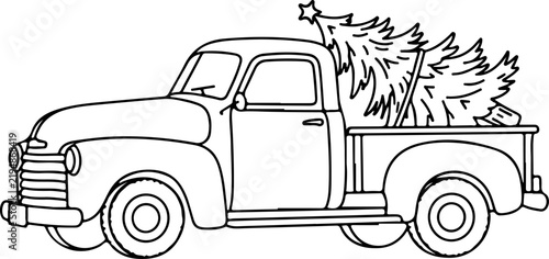 Christmas truck vector illustration