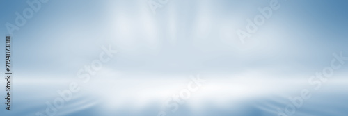 Blue empty room studio gradient used for background and display your product