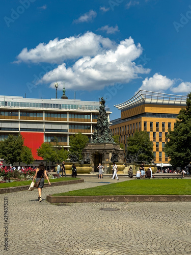 Der barocke Grupello-Brunnen als architektonisches Wahrzeichen in Mannheim, Baden-Württemberg
