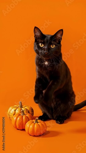 cat on a black background