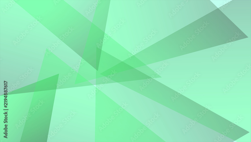 Fototapeta premium Green low poly triangle abstract geometric background.