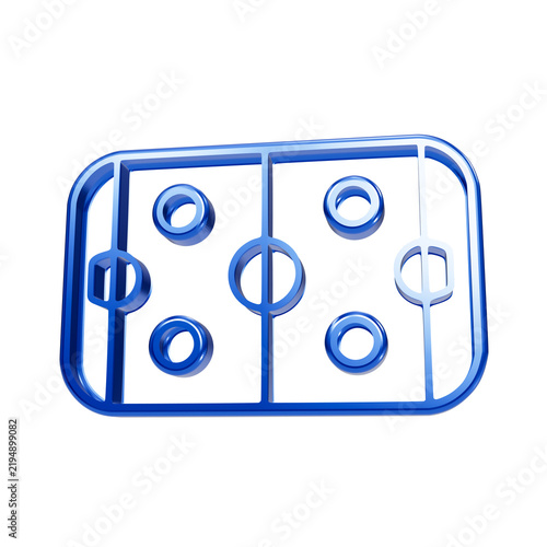 фотографія Glossy blue 3d ice hockey rink down view showing goals, faceoff circles and blue