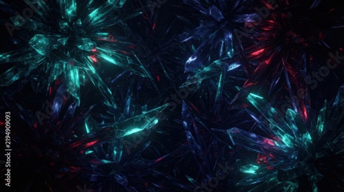 Abstract glowing neon light streaks on a deep black background