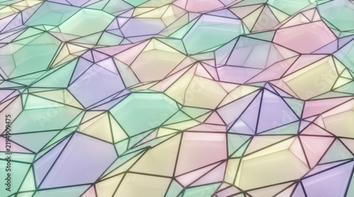 Abstract geometric pattern with colorful polygonal shapes and black lines