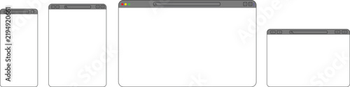 Empty browser window mockup with toolbar 