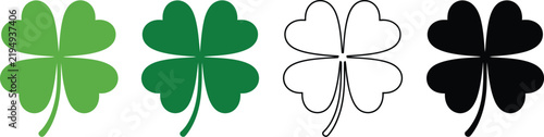 Foto Shamrock vector, lucky cloverleaf symbols, Irish plant design for St