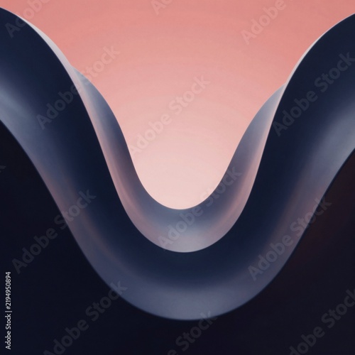 abstract digital art piece appears wave like shape background gradient pink blue pink top blue bottom wave curved has smooth wavy texture colors blend together create sense depth dimension overall