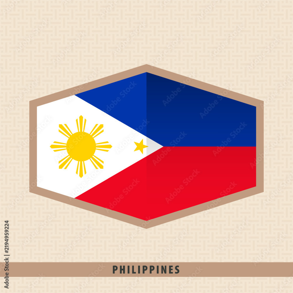 Fototapeta premium Philippines Flag Hexagon Badge. Modern Geometric Emblem.