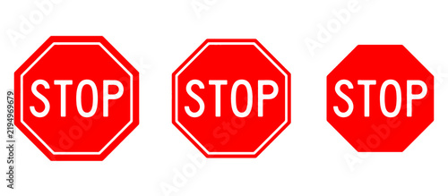 Obraz na płótnie Stop Sign Icon Set