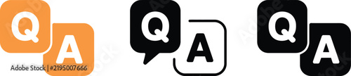 Foto FAQ help icon, speech bubble with question symbol for customer support, frequent