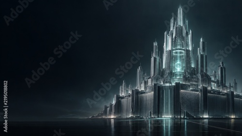 Futuristic AI sovereignty citadel with luminous intelligence core, symbolizing sovereign AI infrastructure, governance, digital autonomy and trusted enterprise control.