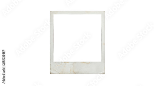 A vintage polaroid photo frame isolated on a transparent background