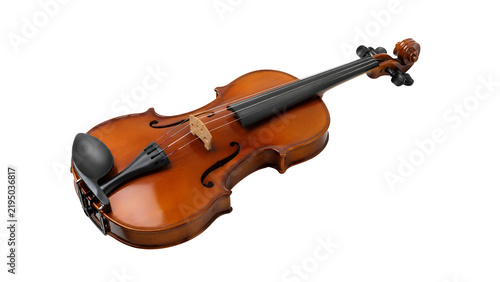 Obraz na płótnie Brown Violin Isolated on Transparent Background