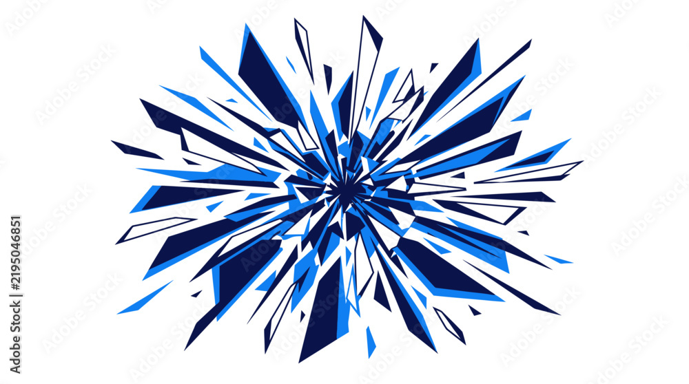 Fototapeta premium Abstract Blue Geometric Explosion Vector Illustration