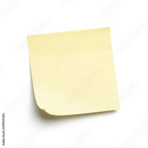 Yellow sticky note on plain background