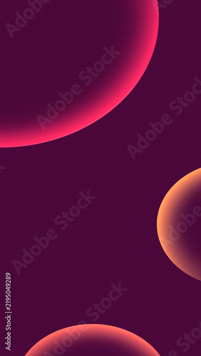 Quadro su tela Abstract gradient orb banner with maroon red orange and pink glowing sphere back