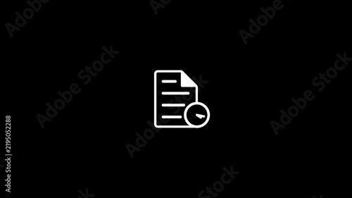 Document file icon with spinning clock symbol.