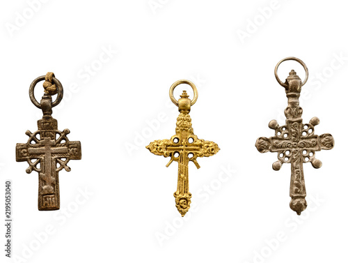 Foto A group of three crosses standing side by side