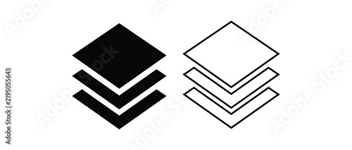 Stacked diamond shapes with downward pointing chevrons black and white silhouette .