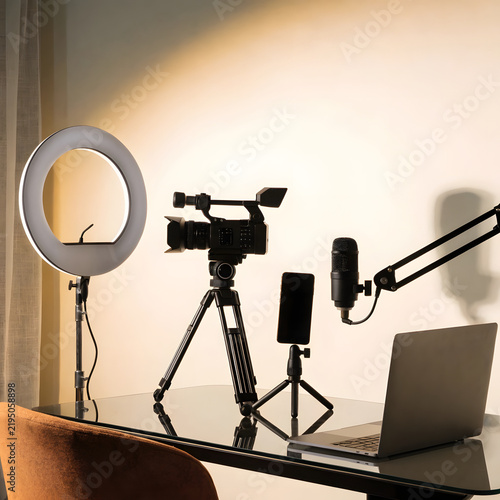 studio flash on a tripod