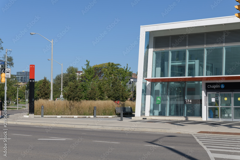 Obraz premium exterior view of Chaplin LRT Station Eglinton Line 5, 574 Eglinton Av W, Toronto