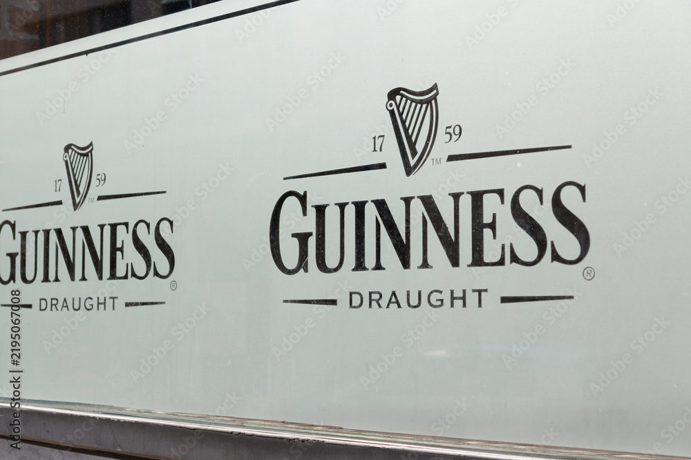 Obraz premium glass window with Guinness harp/logo in Toronto