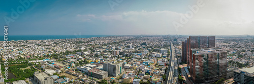 World Trade Center towers on OMR amid city skyline towards coastline - September, 2026, Chennai, India