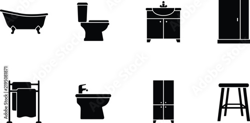Bathroom Furniture Black Silhouettes