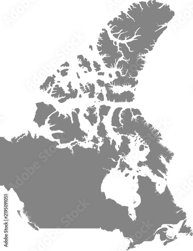 Solid grey map of Canada with Ontario colored red, transparent background grid.