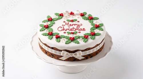 christmas cake on a white background