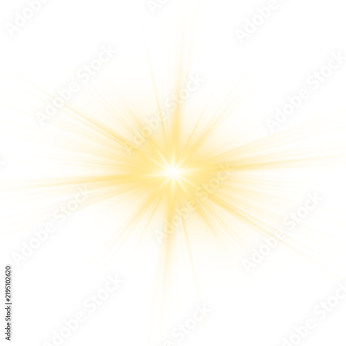 Fotografie A vivid burst of yellow light radiates from the center with sharp, irregular spikes