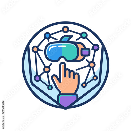 Virtual Reality Headset Network Icon