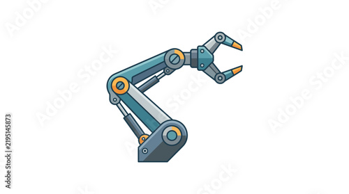 Robotic Arm Mechanical Claw Vector Illustration