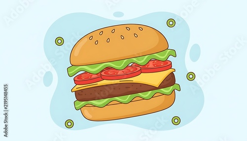 Delicious cheeseburger with lettuce and bacon