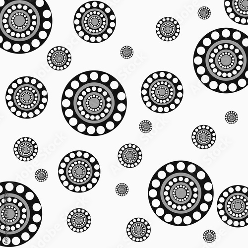 Abstract Black and White Circular Dot Pattern – Modern Concentric Geometric Background with Scattered Round Elements for Website, UI UX, Digital Branding and Contemporary Graphic Design