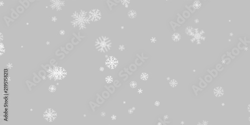 Canvastavla Various snowflakes fall gently against a solid black background