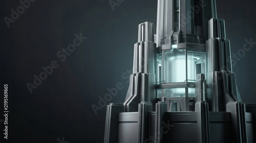 Futuristic intelligence citadel symbolizing AI sovereignty, sovereign AI infrastructure and governance, with a luminous core in an enterprise technology setting.