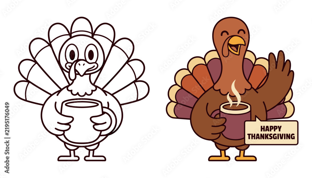 Fototapeta premium Celebrating thanksgiving day with joyful turkeys a festive illustration depicting gratitude family and the warm spirit of the annual autumn holiday season