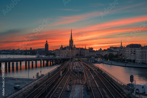 Stockholm City Hall and waterfront in Sweden